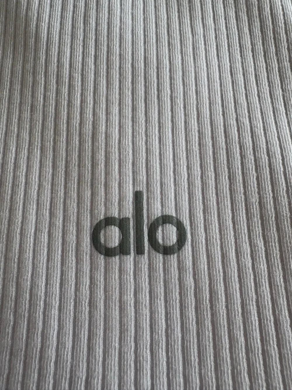 Alo Yoga White Ribbed Stardust Long Sleeve